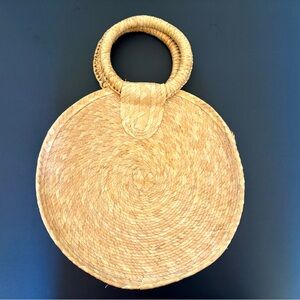 Handmade Cornhusk Woven Tote Bag | Circular Straw Purse